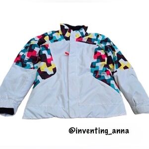 OBERMEYER ~ Women’s White and Color-block Ski/Snow Jacket size L
